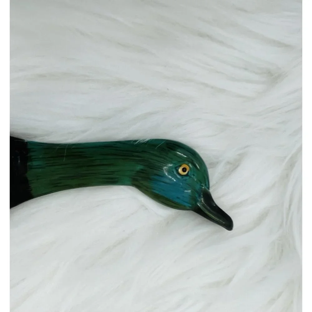 Vintage Hand Painted Unique Mallard Duck Design Decorative Hairbrush